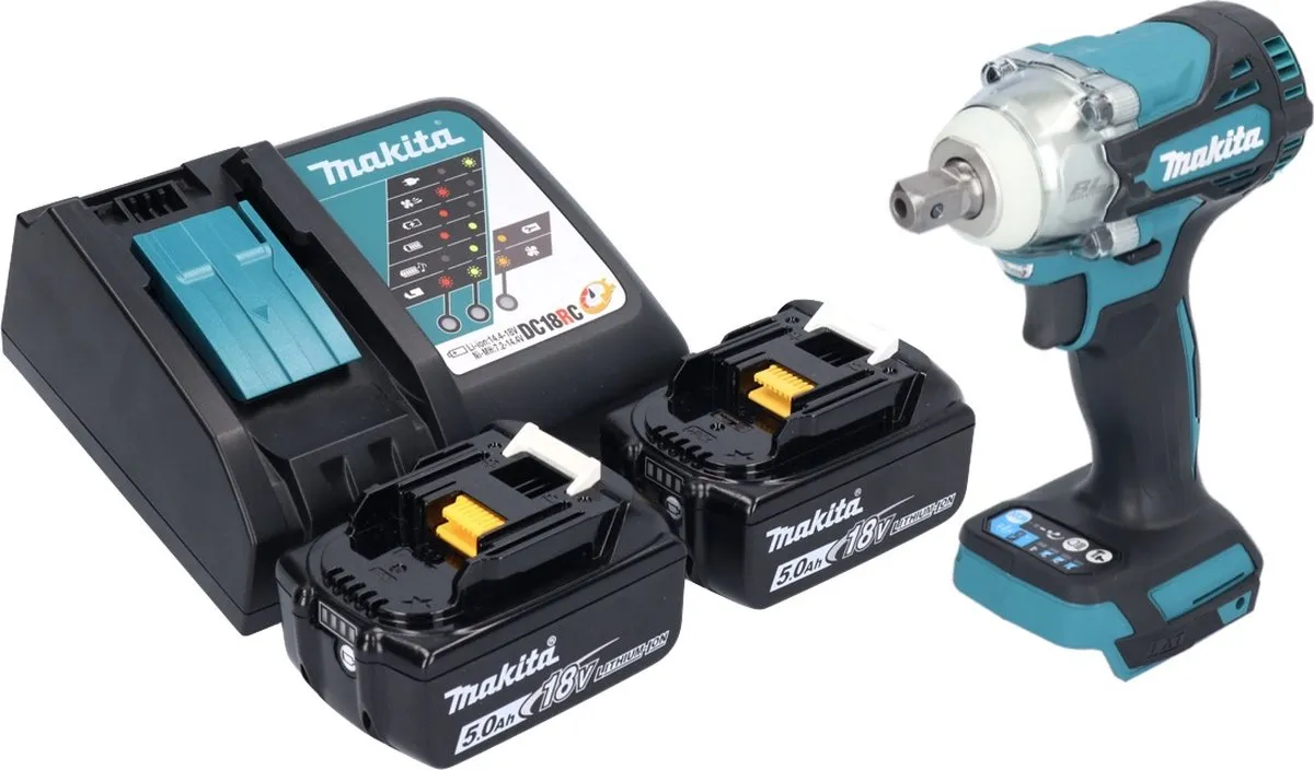 Makita DTW 301 RT Slagmoersleutel 18V 330Nm - 2x 5.0Ah + Lader - afbeelding 4 van 5