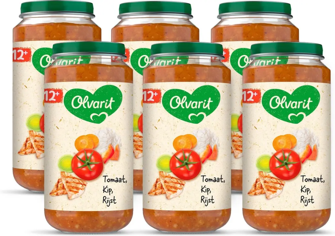 Olvarit Babymaaltijd Tomaat Kip Rijst 6x250g