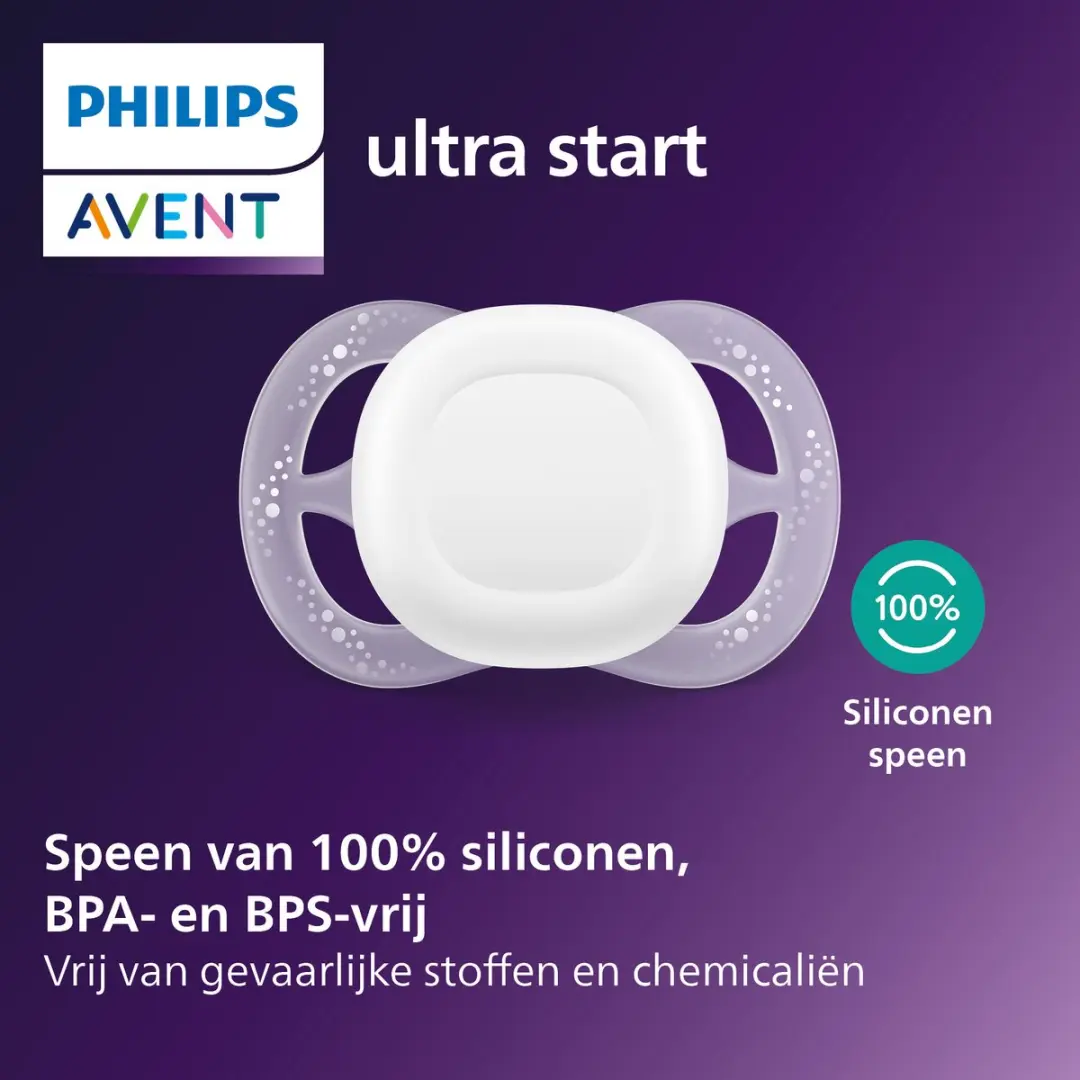 Philips Avent Ultra Start SCF075/11 Fopspenen 2 Stuks - Lila/Oker