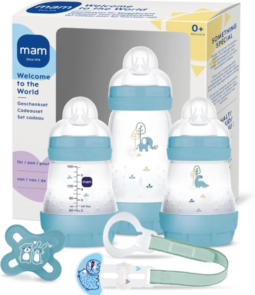 MAM Welcome to the World Pure Set - 5 Stuks 160ml - Blauw