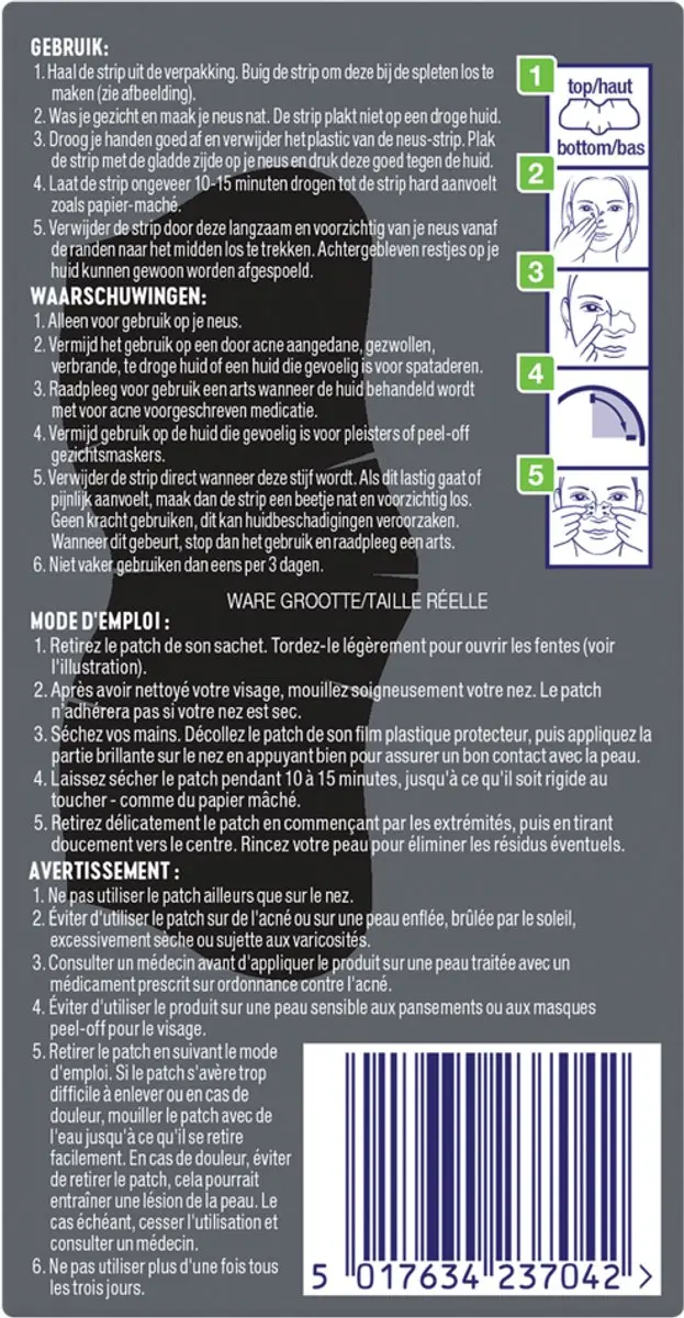 Biore Houtskool Neusstrips - 6 Stuks