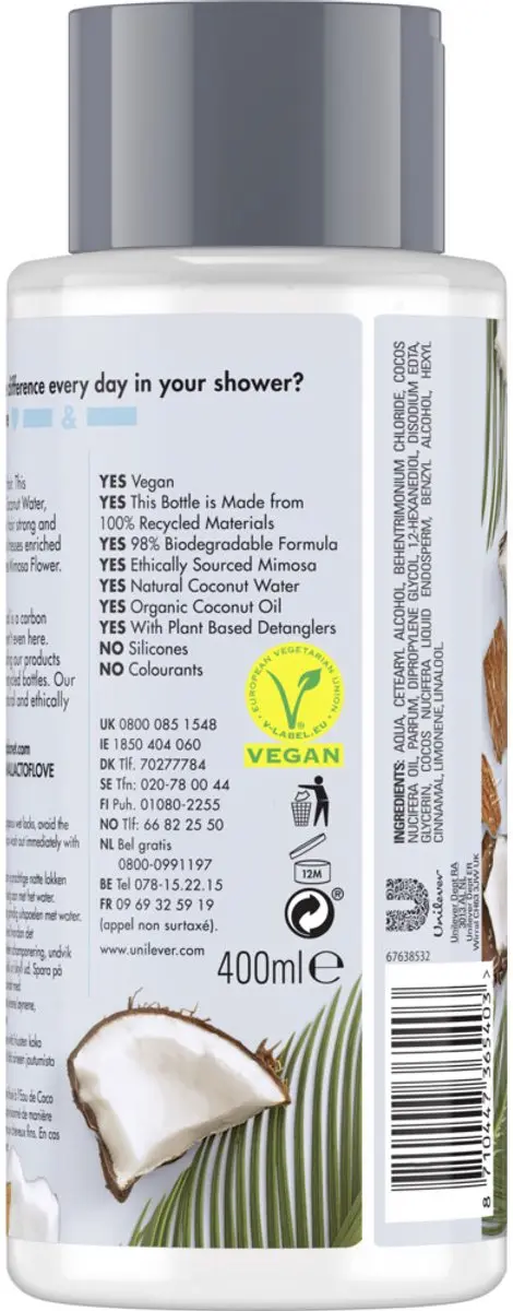 Love Beauty and Planet Coconut Water & Mimosa Conditioner - 2400ml (6x400ml)