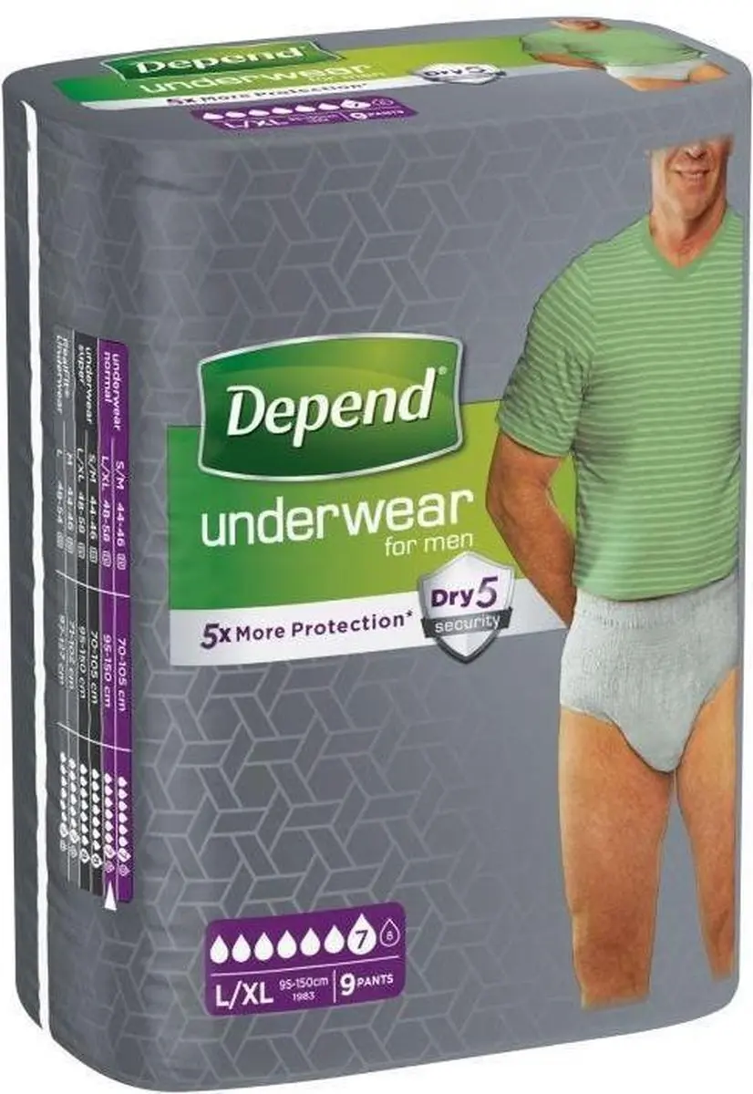 Depend Incontinentiebroekjes Pants L/XL - 9 Stuks