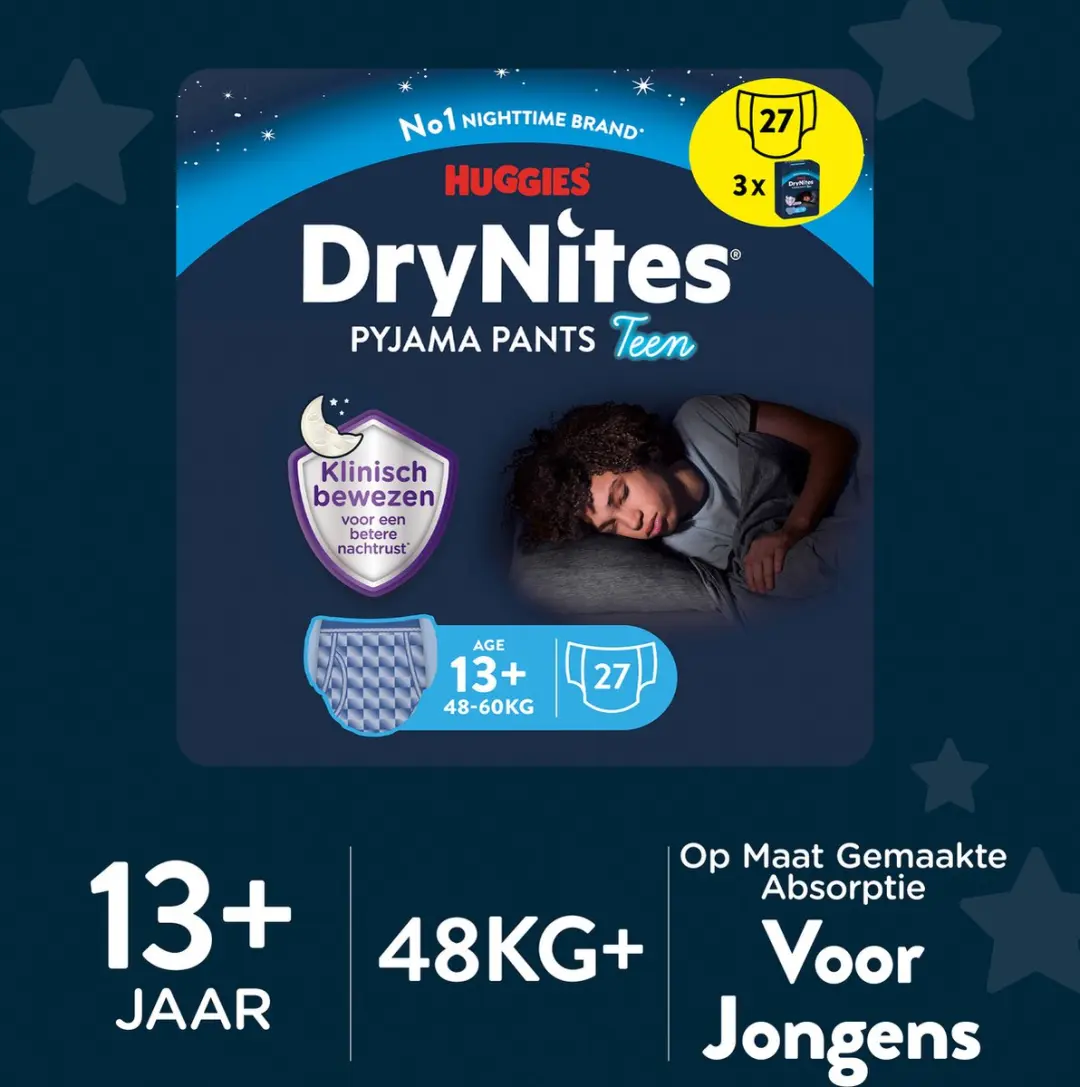 DryNites Luierbroekjes Jongens 13+ - 27 Stuks