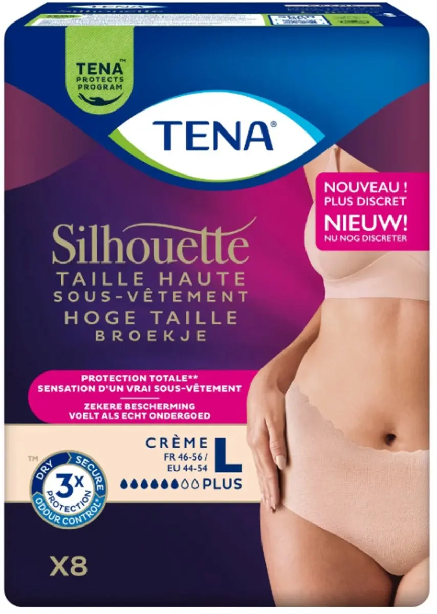TENA Silhouette Plus Incontinentiecrème Hoge taille Large - 48 Stuks