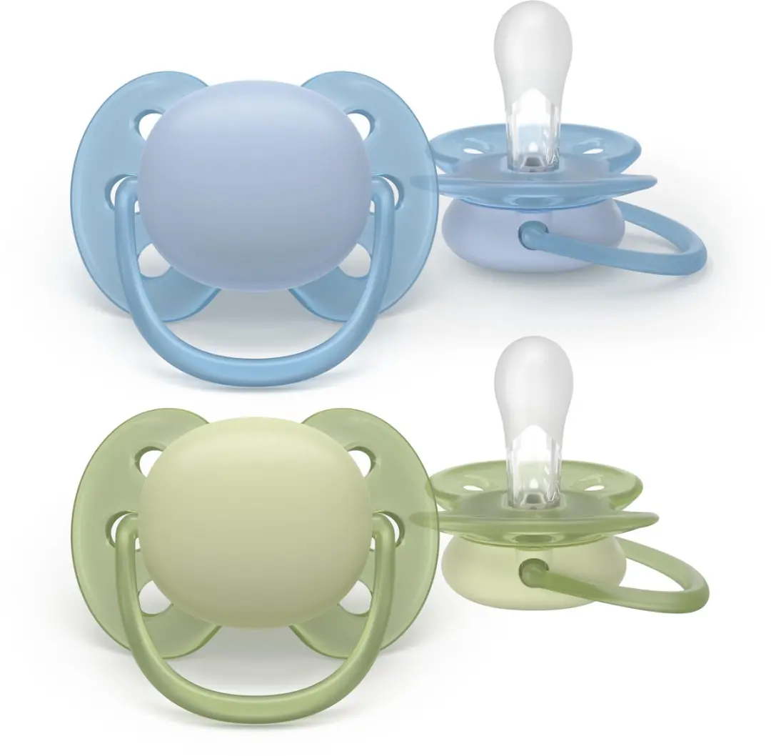 Philips Avent Ultra Soft SCF091/37 Fopspenen - Blauw/Groen - 2 Stuks