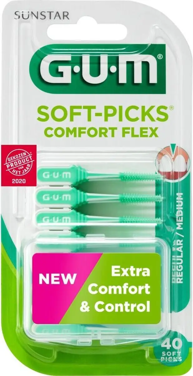 3x GUM Soft-Picks Comfort Flex Regular 40 stuks