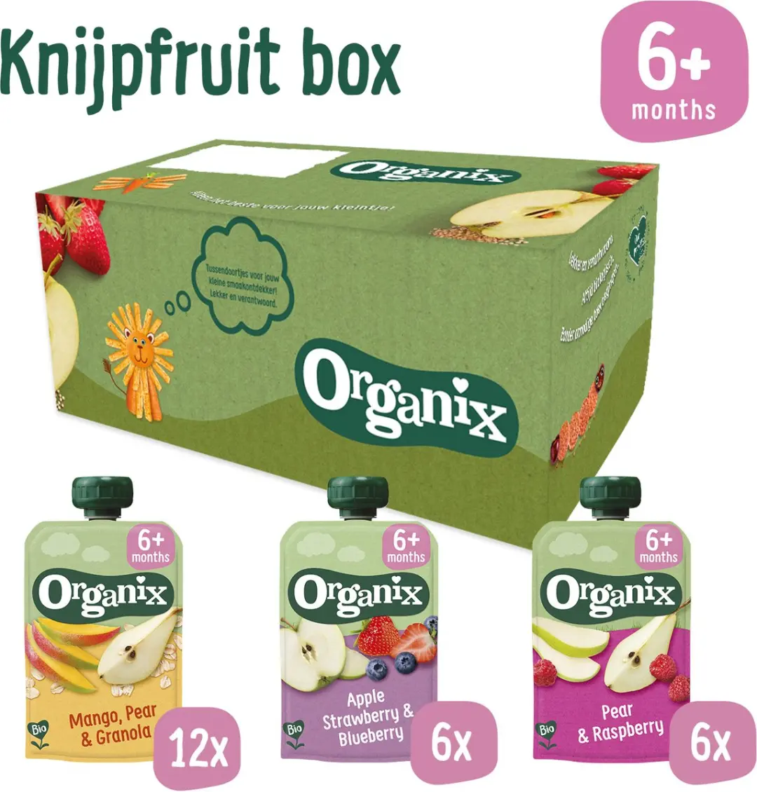 Organix Knijpfruit Box 6+ Maanden