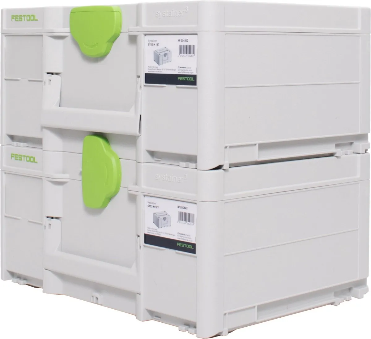 Festool Systainer SYS3 M 187 - 2x Set 396x296x187mm Wit