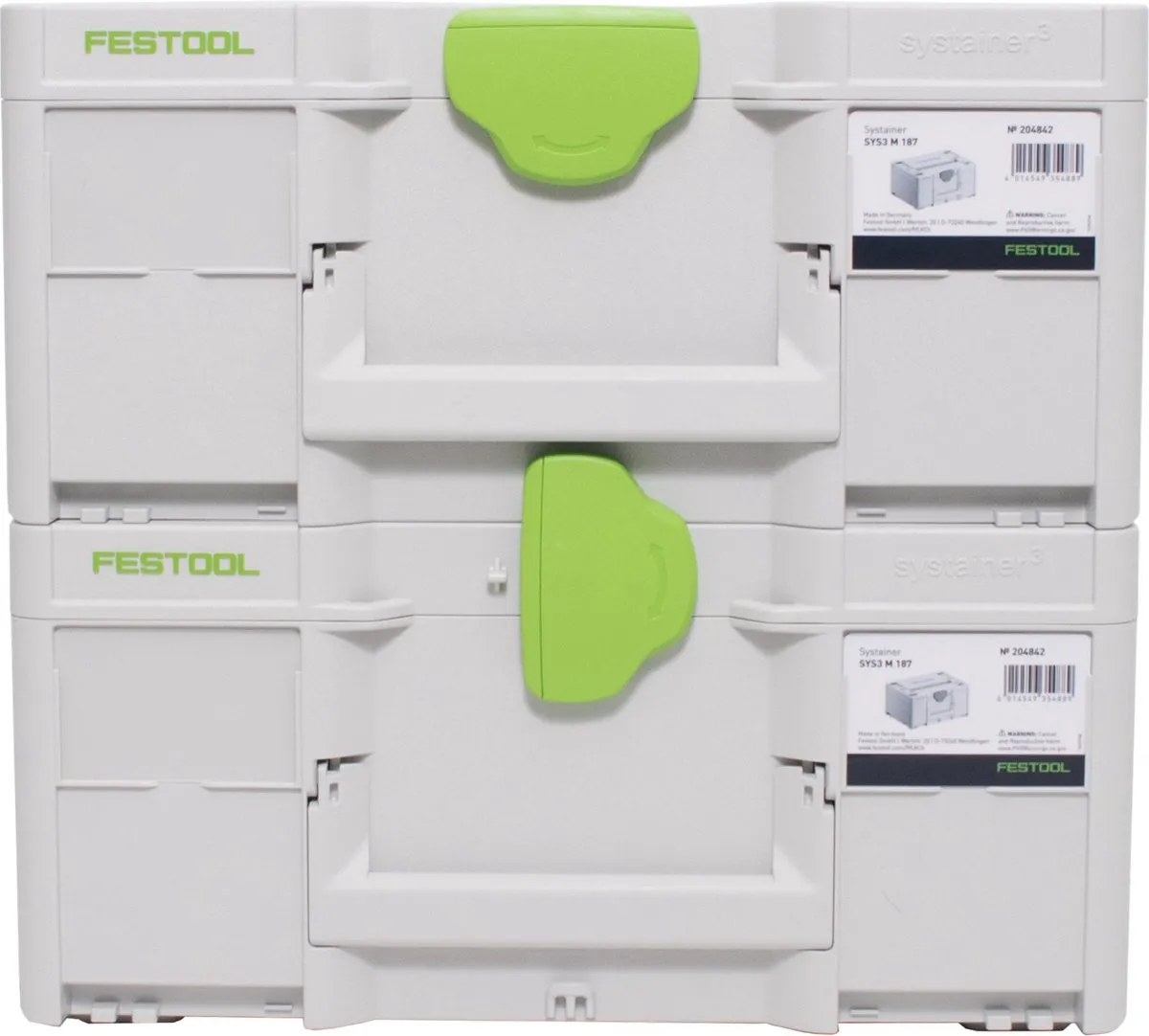 Festool Systainer SYS3 M 187 - 2x Set 396x296x187mm Wit
