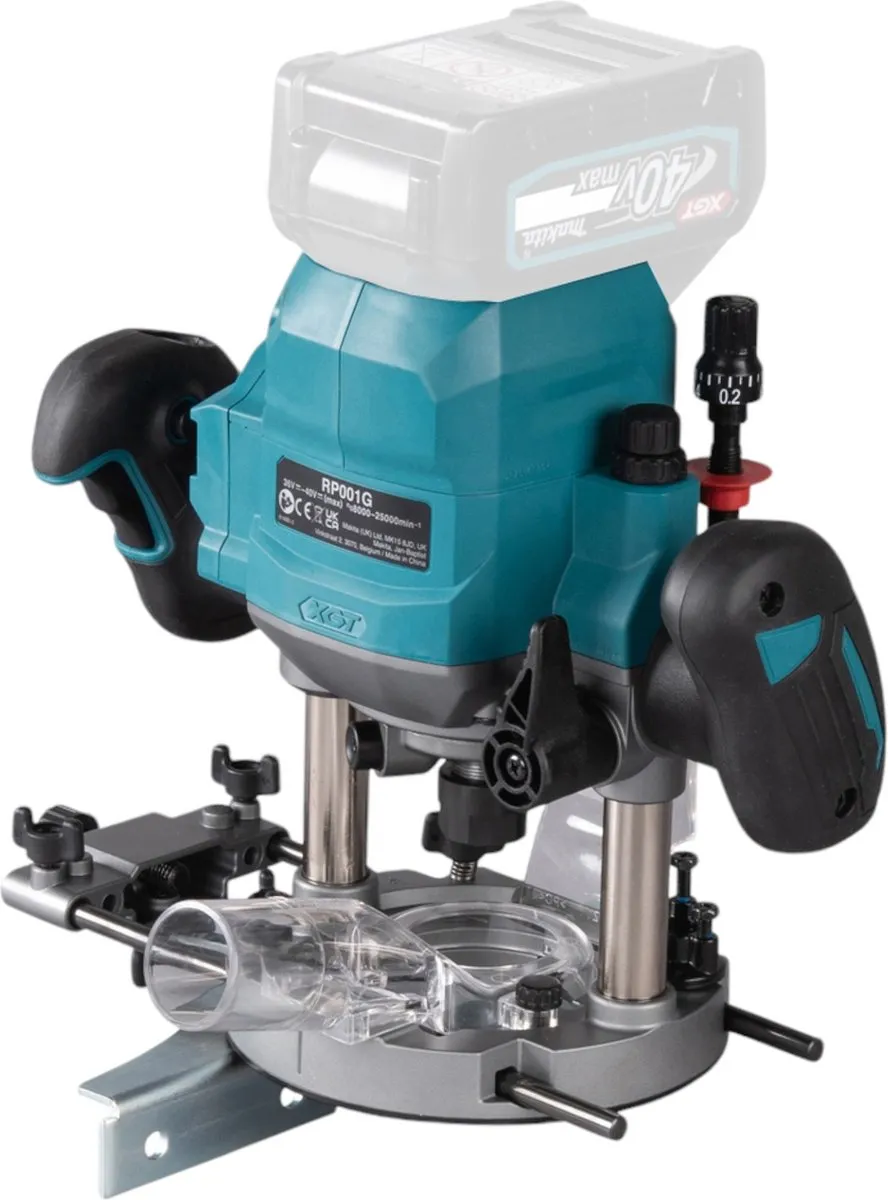 Makita RP001GZ01 Draadloze Bovenfrees 40V Max 12mm - Hout/MDF