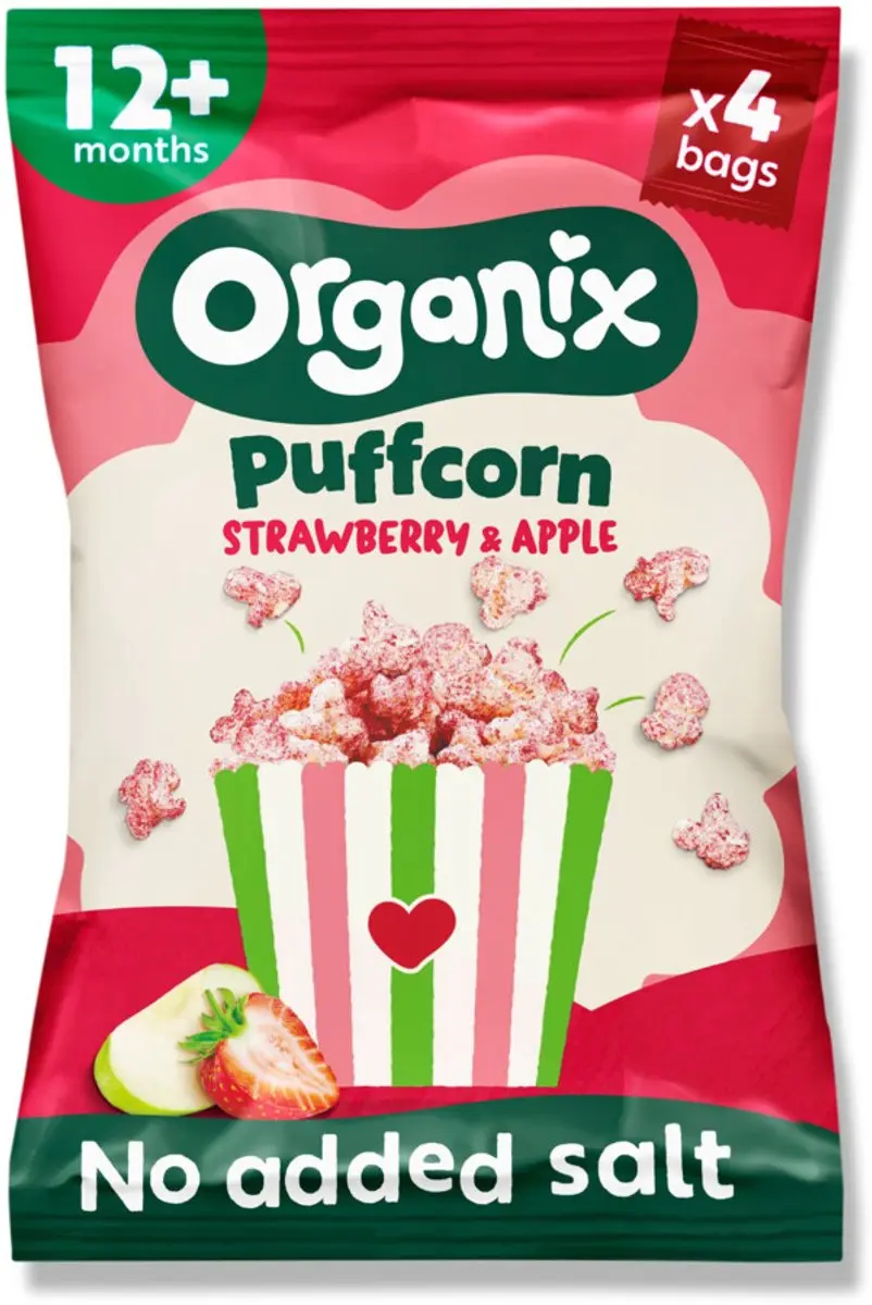 Organix Strawberry Puffcorn - 20g - 5 Stuks