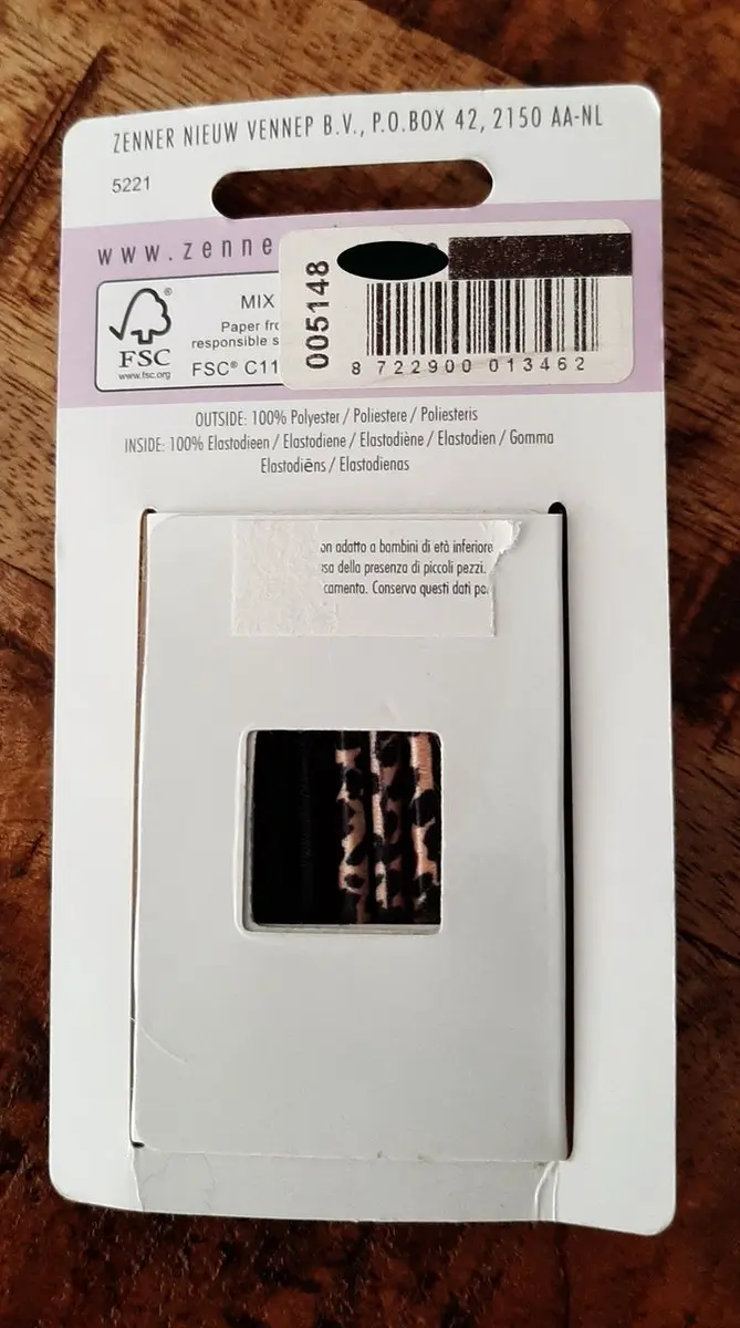 Zenner Haarelastiekjes Medium Metaalvrij - 8 Stuks - Bruin/Zwart