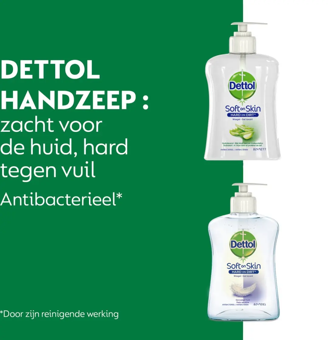 Dettol Handzeep 1000ml - 4 Stuks (2x250ml Aloe Vera + 2x250ml Gevoelige Huid)