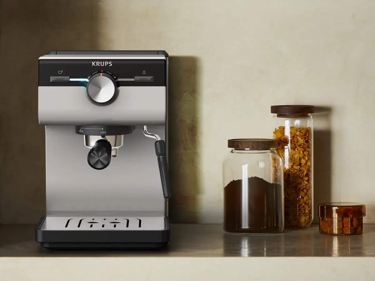 Krups Authentic XP381B Pistonmachine - Lichtgrijs
