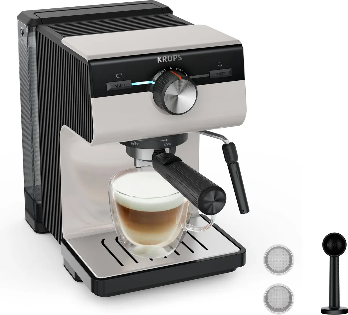 Krups Authentic XP381B Pistonmachine - Lichtgrijs