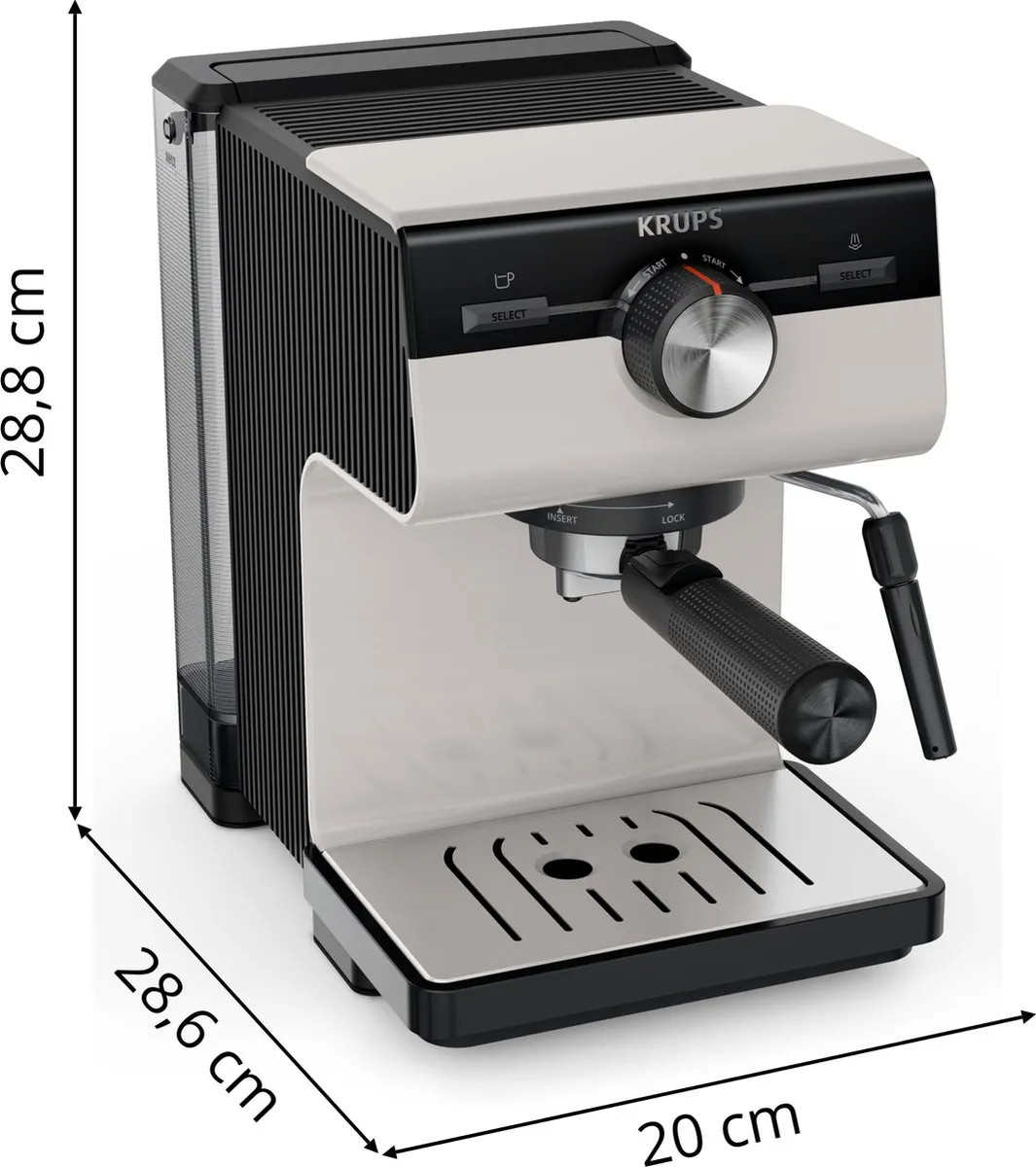 Krups Authentic XP381B Pistonmachine - Lichtgrijs