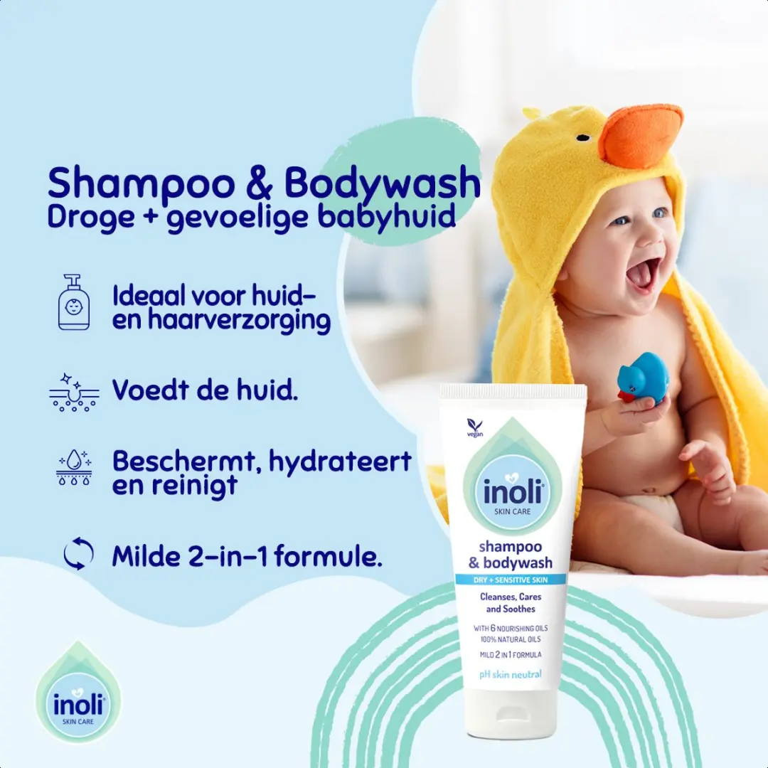Inoli Skin Care Baby Shampoo & Douchecrème 200ml - pH Huidneutraal
