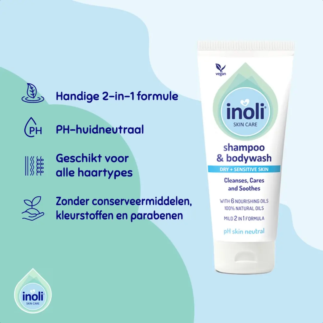 Inoli Skin Care Baby Shampoo & Douchecrème 200ml - pH Huidneutraal