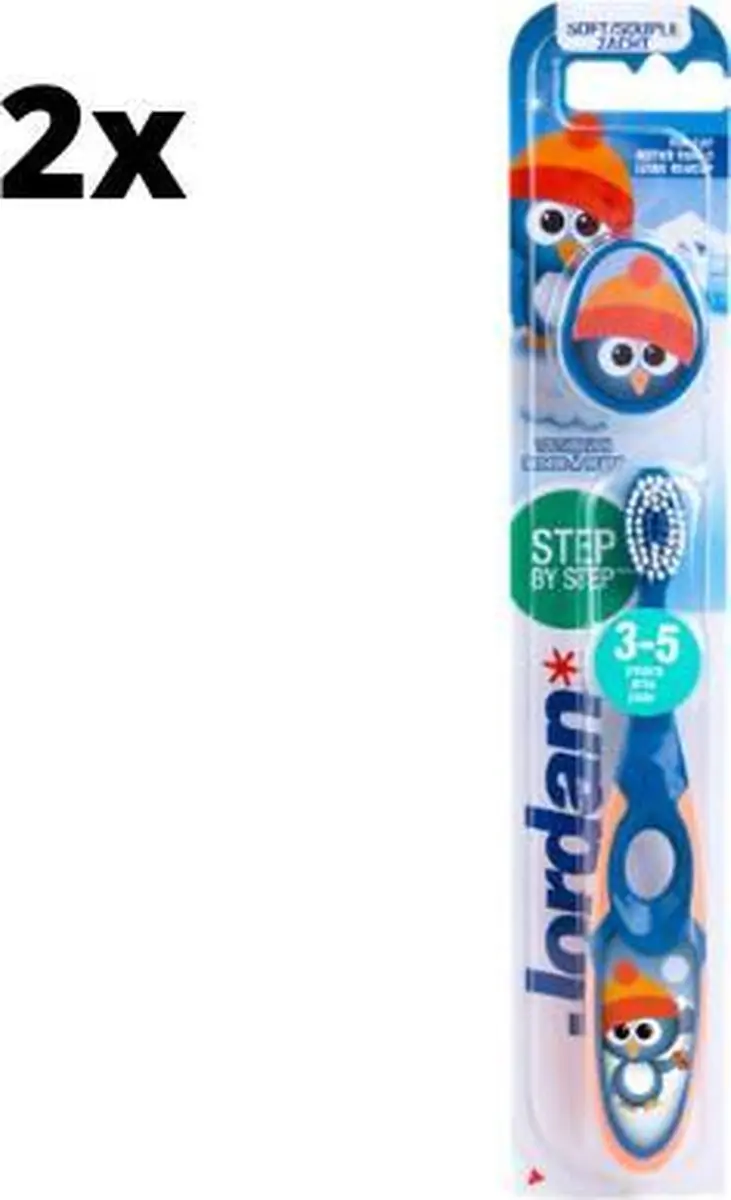 Jordan Step By Step Tandenborstel 3-5 jaar - 2 Stuks - Groen/Blauw