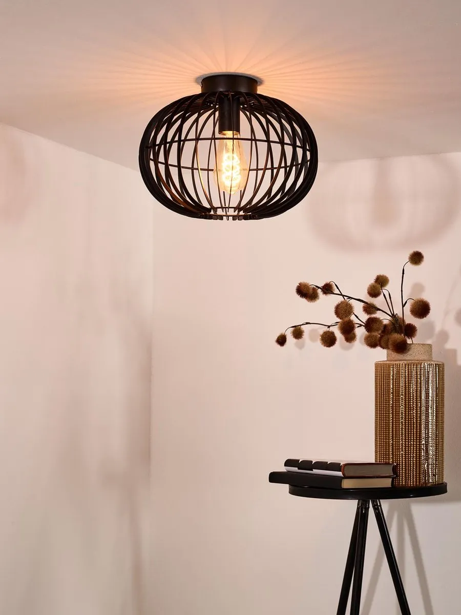 Lucide REDA Plafondlamp Ø32cm - 1xE27 - Zwart