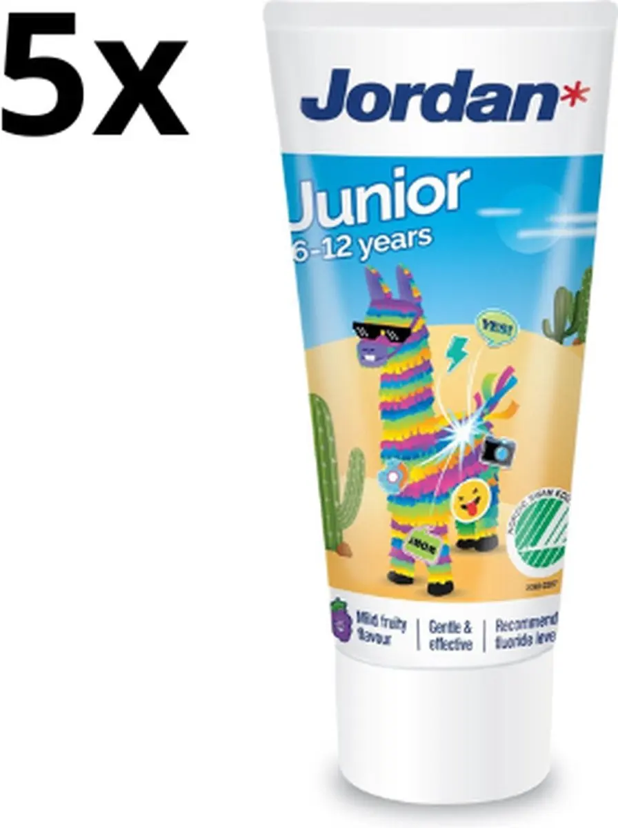 Jordan Tandpasta Junior 50ml - 250ml (5x50ml)