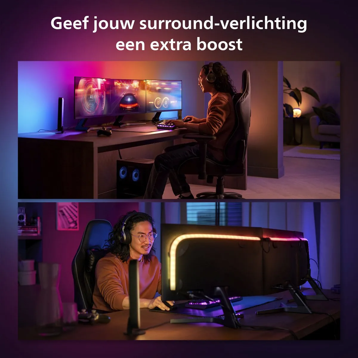 Philips Hue Play Gradient Lightstrip PC Monitor Starterkit - 3x 24-27 inch