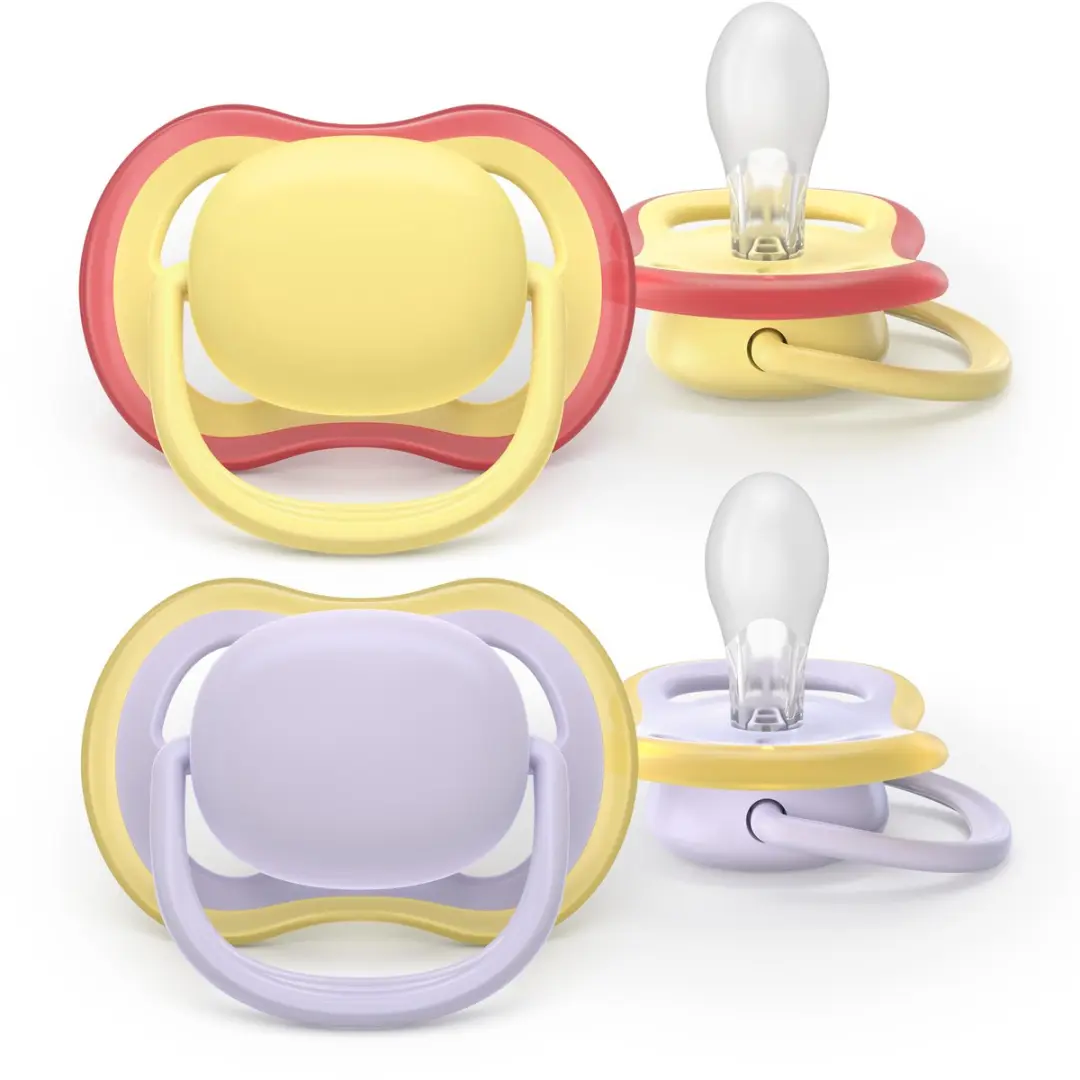 Philips Avent Ultra Air Fopspeen SCF087/03 - 2 Stuks - Geel & Paars