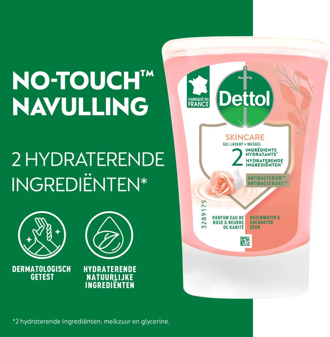 Dettol Handzeep No Touch Navulling 5x250ml - Rozenwater & Sheaboter - afbeelding 6 van 6