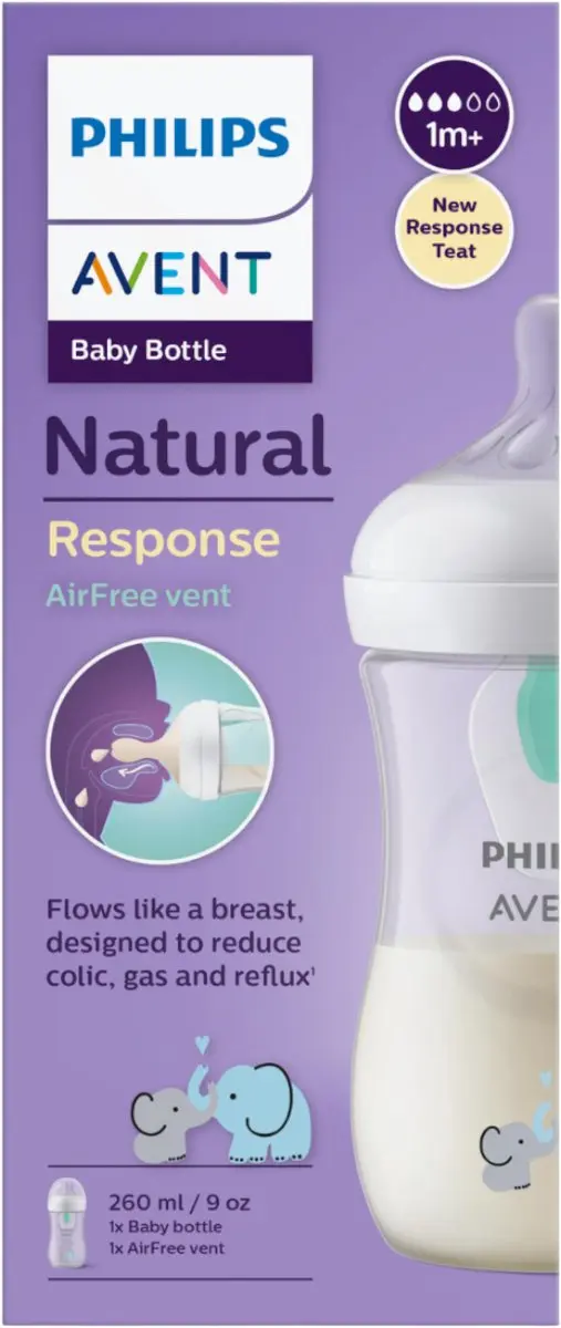 Philips Avent Natural Response SCY673/81 Babyfles 260ml - Olifant