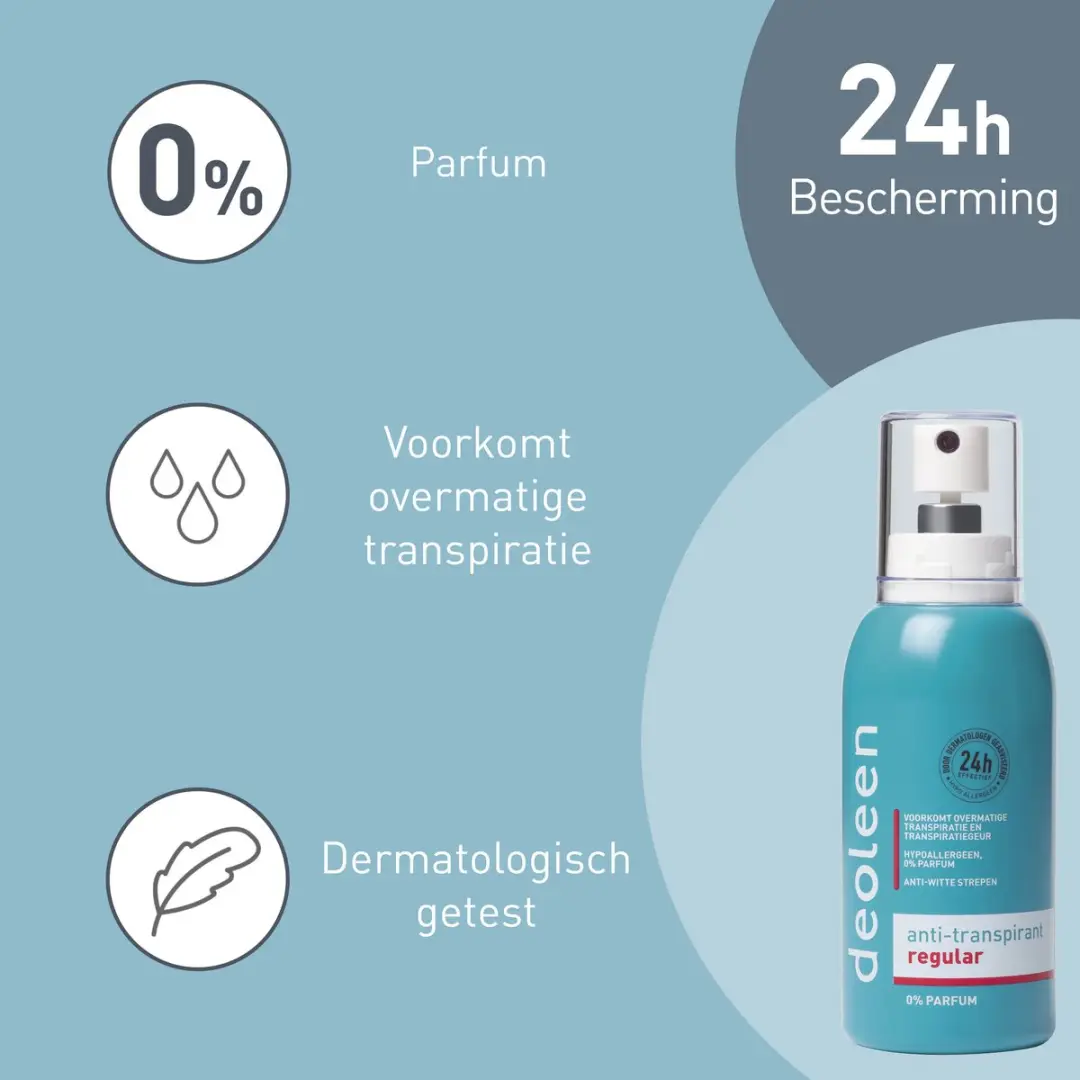Deoleen Anti-transpirant Pompspray Regular 75ml - 6 Stuks