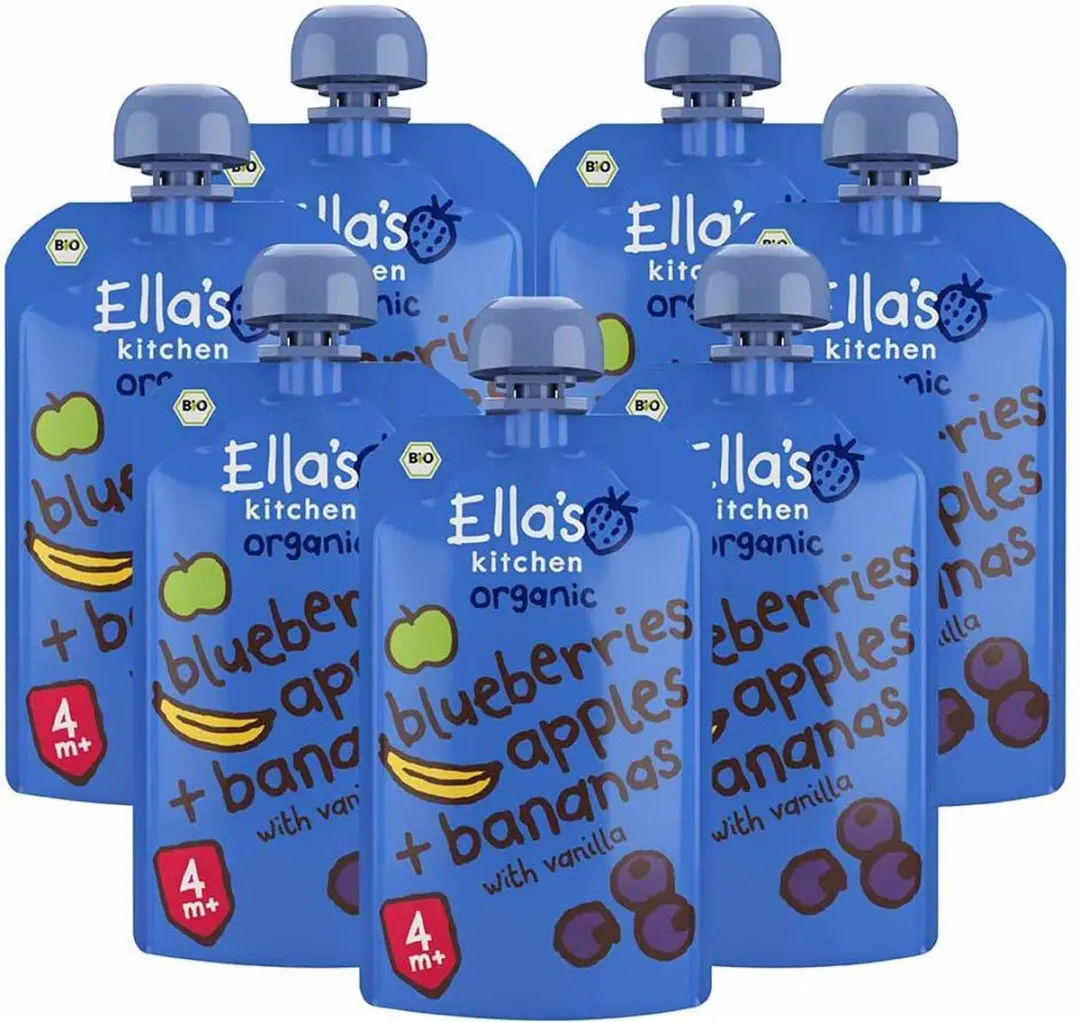 Ella’s Kitchen Biologisch Knijpfruit Blauwe Bessen Appel Banaan 7x120g