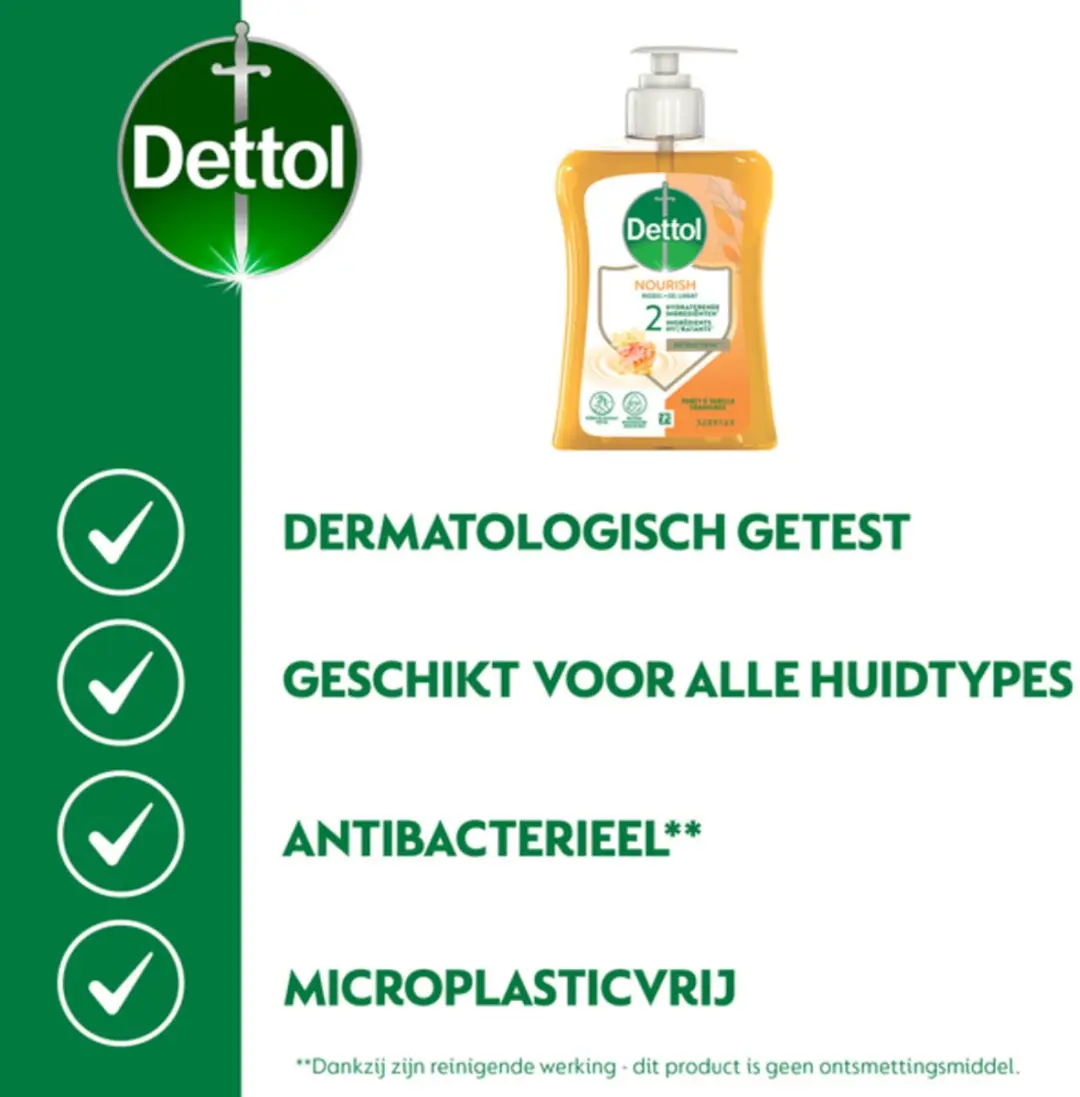 Dettol Nourish Handzeep Honing & Vanille 250ml - 6 Stuks