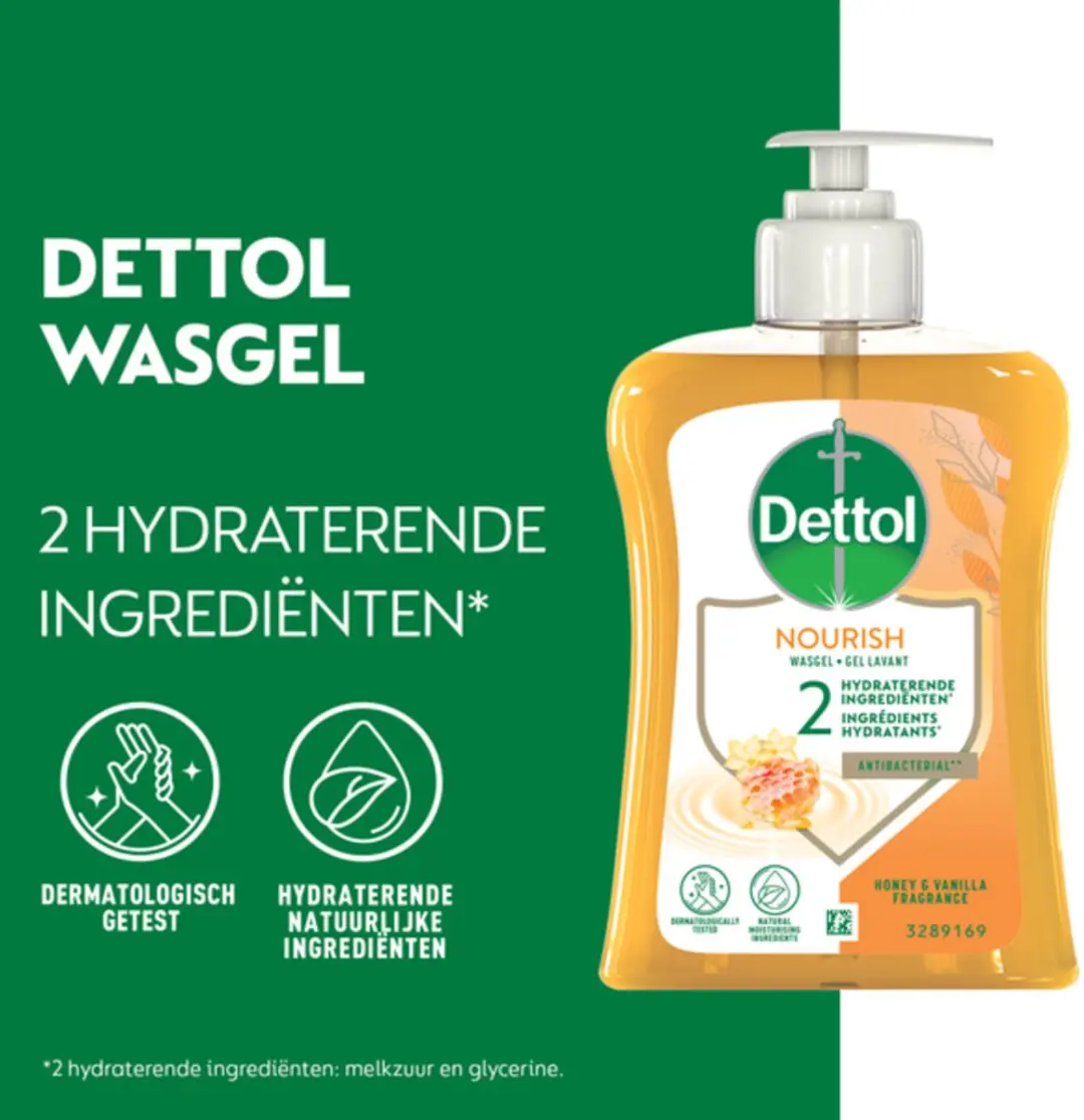 Dettol Nourish Handzeep Honing & Vanille 250ml - 6 Stuks