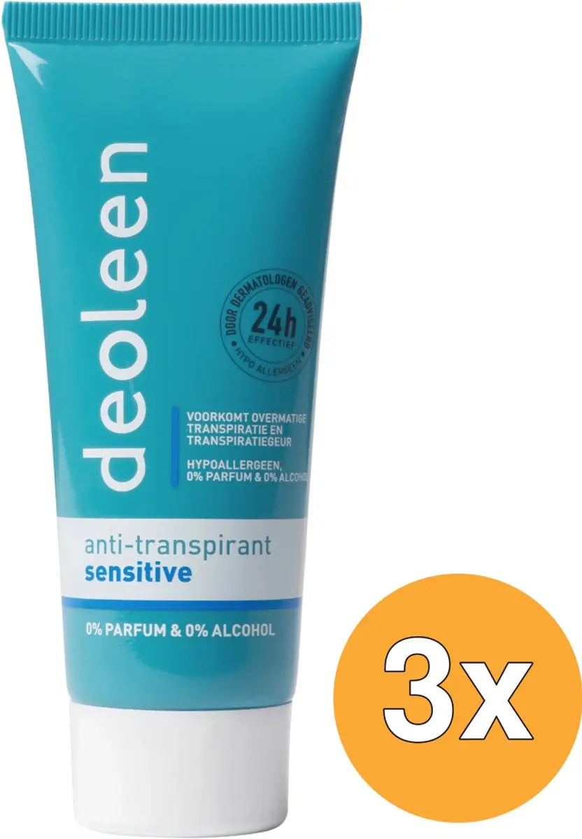 Deoleen Crème Sensitive Anti-Transpirant 50ml - 3 Stuks - afbeelding 6 van 6