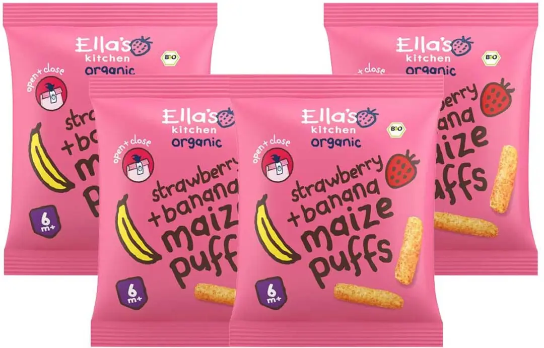 Ella’s Kitchen Gepofte Smikkelstengels 6+ Aardbei Banaan