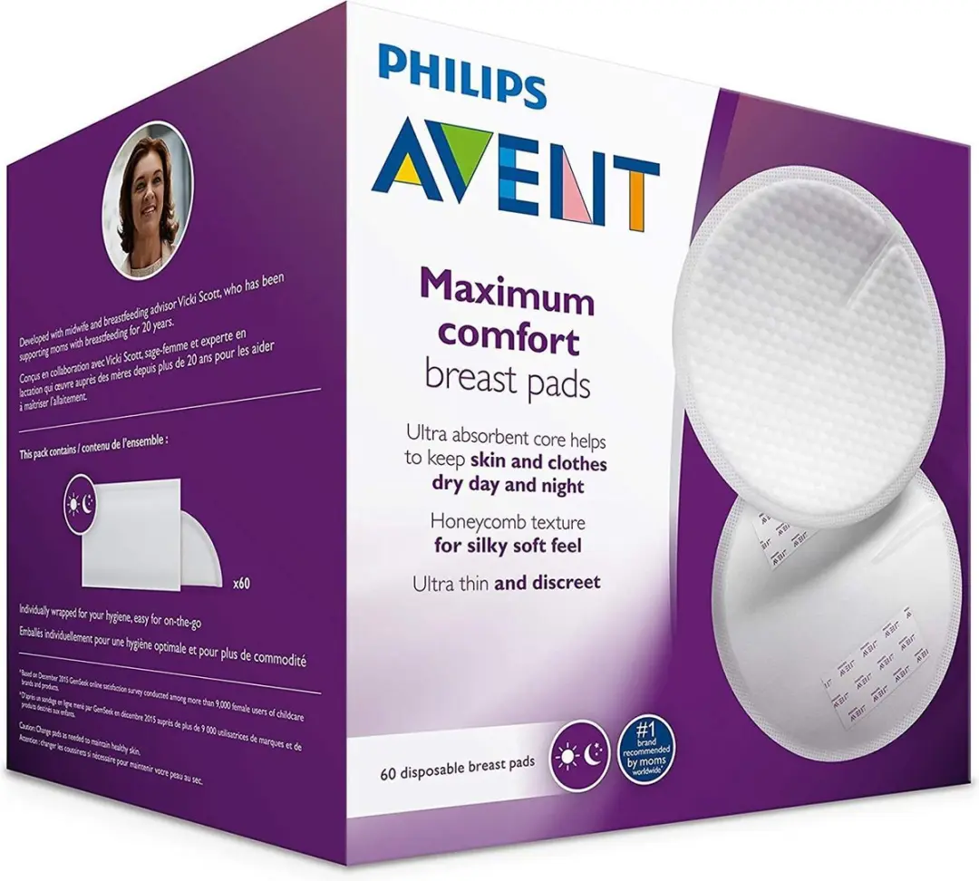 Philips Avent SCF254/61 Wegwerp Zoogkompressen - 60 Stuks - afbeelding 2 van 6