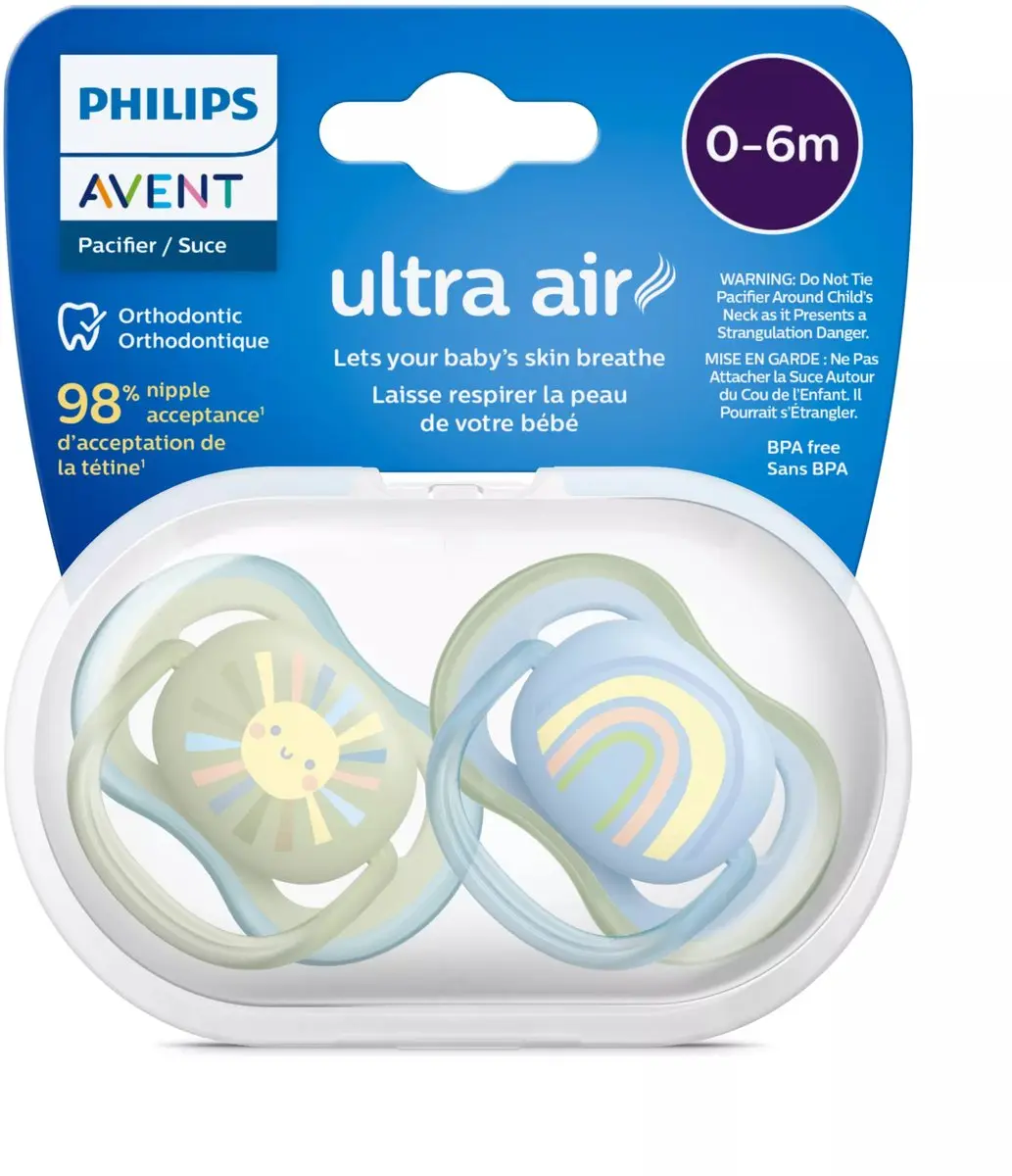 Philips Avent Ultra Air Fopspeen - 2 Stuks - Opbergetui - 6-18 Maanden