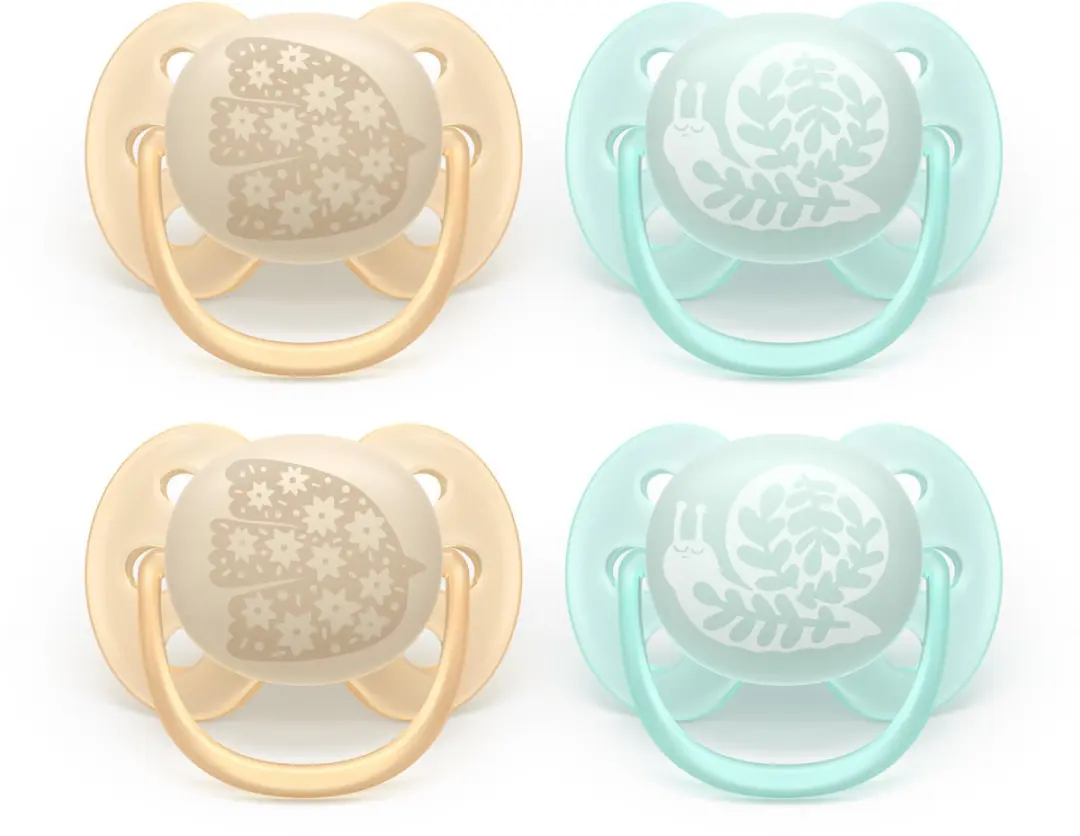 Philips Avent Ultra Soft SCF091/49 Fopspeen - 4 Stuks - Bruin/Blauw