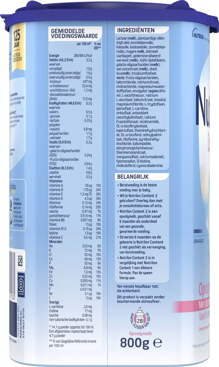 Nutrilon Content 2 Flesvoeding 800g