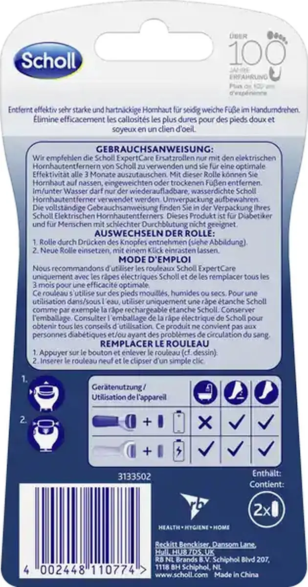 Scholl Velvet Smooth Voetverzorgingsapparaat - Paars - 2 Stuks