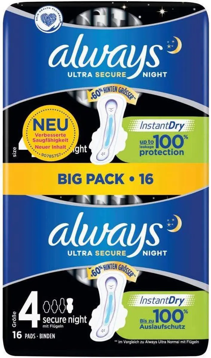 Always Ultra Secure Night 16 Stuks