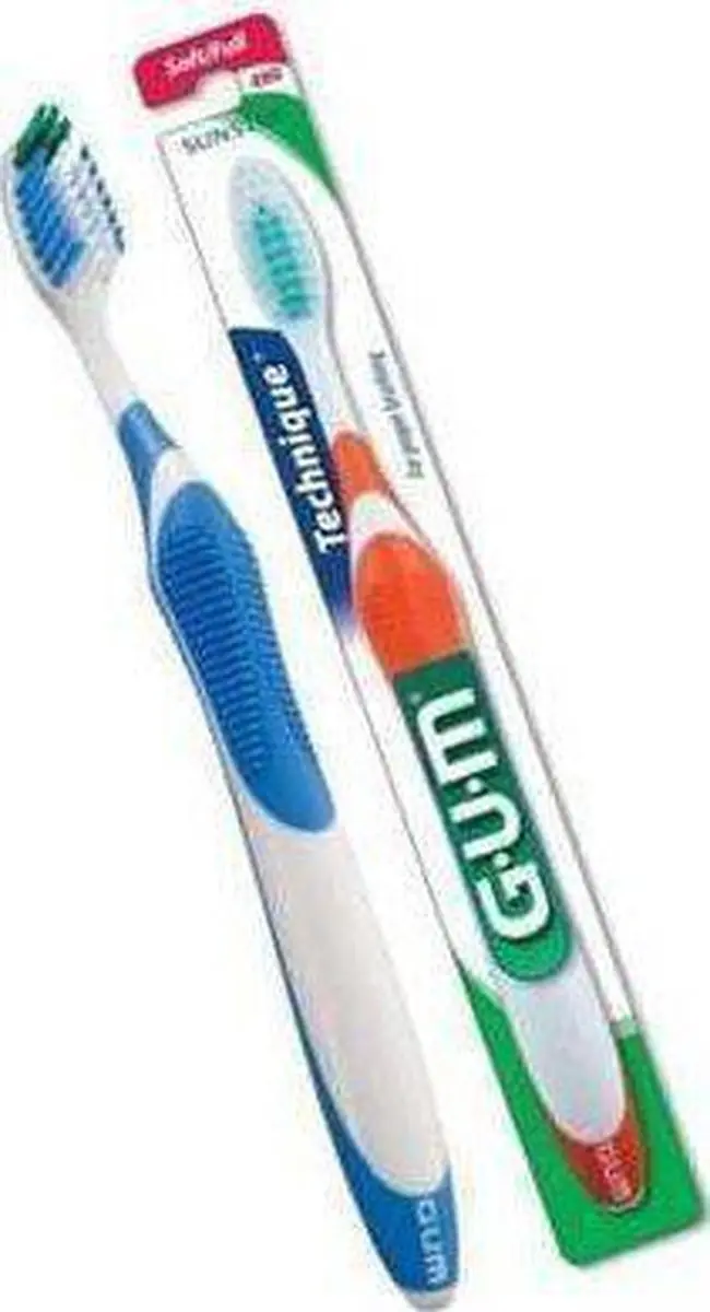 Gum Tnd.Borstel Soft 490M - Blauw/Grijs/Geel