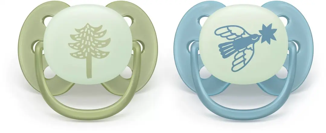 Philips Avent Ultra Soft Glow-in-the-dark Fopspeen SCF094/05 - 2 Stuks - Blauw/ Groen