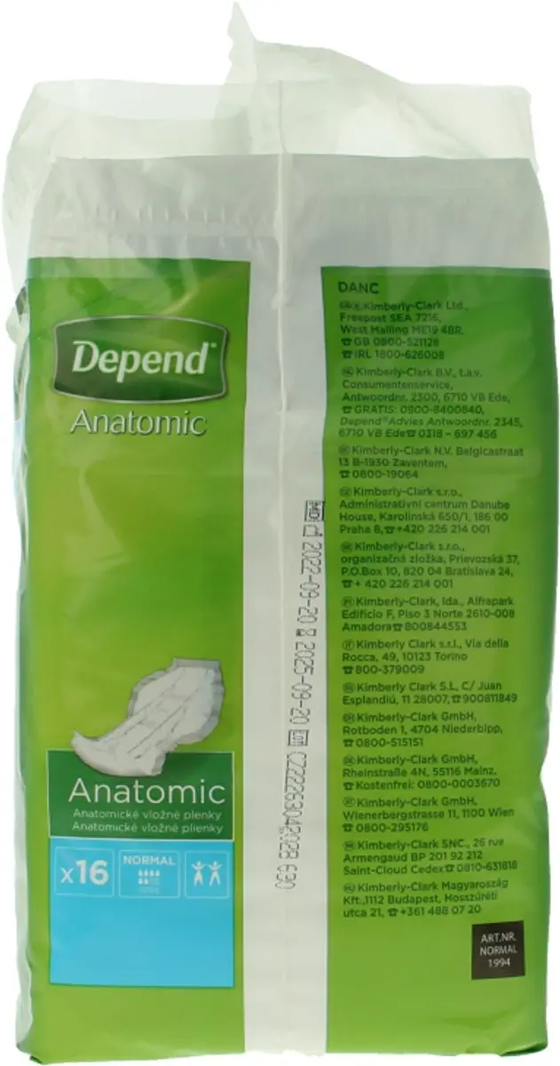 Depend Anatomic Inlegverband Normal - 16 Stuks
