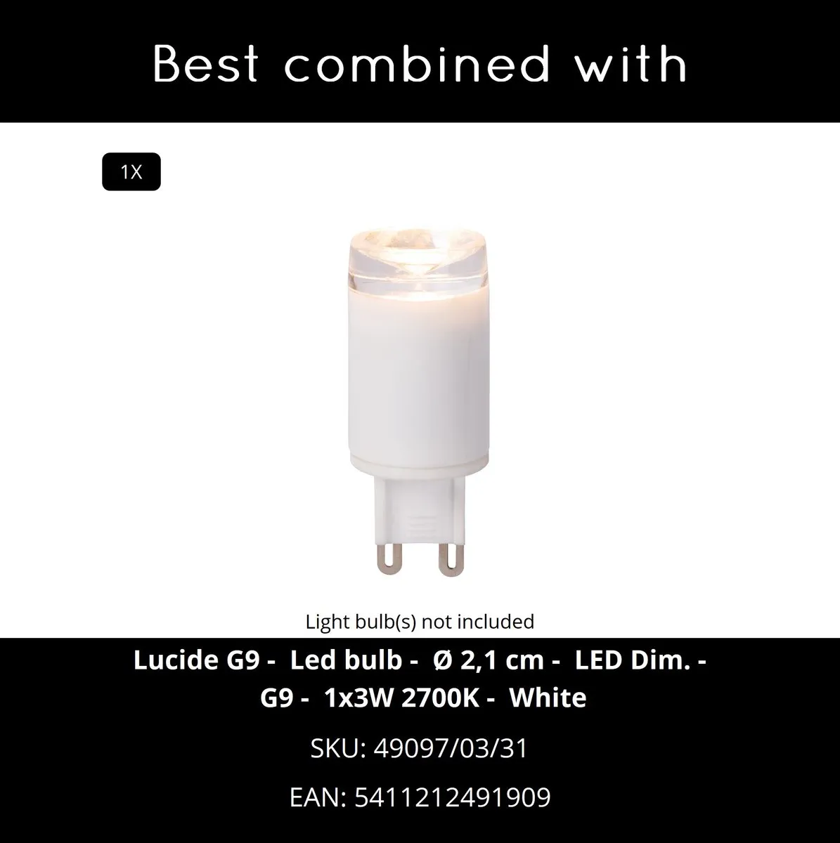 Lucide Josiane Hanglamp Ø18cm - 1xG9 - Amber