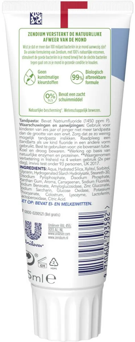 Zendium Fresh+ White Tandpasta 75ml - 6 Stuks
