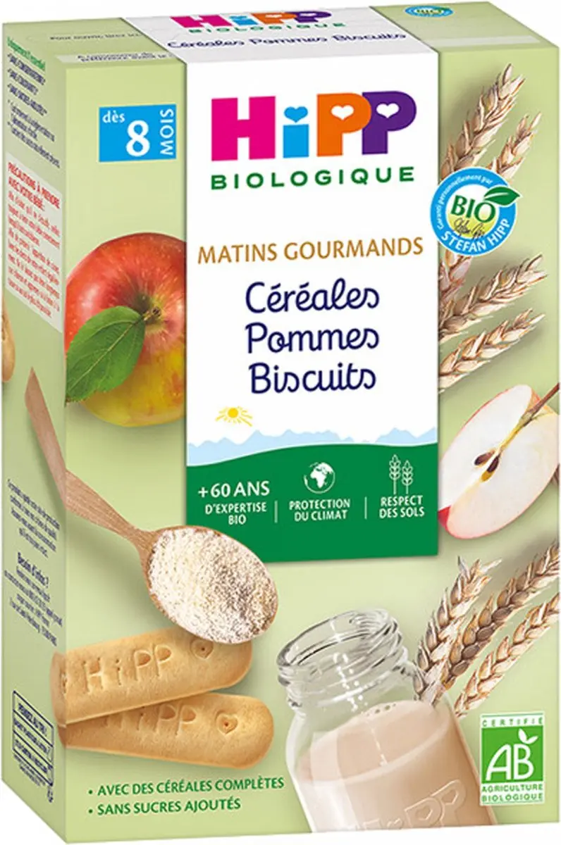 HiPP Matins Gourmands Céréales Pommes Biscuits 250g