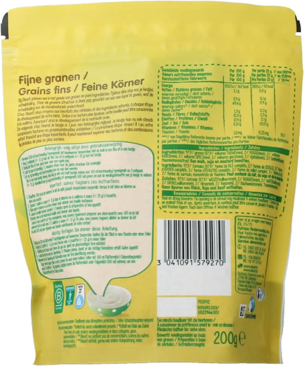 Olvarit Granenpap Fijne Granen 8+M - 200ml