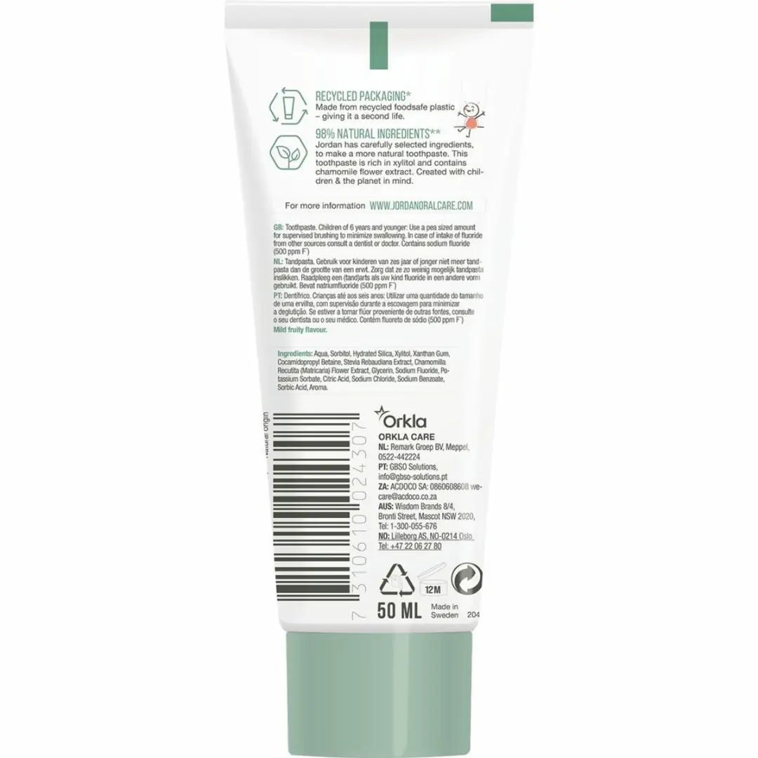 Jordan Green Clean Junior Tandpasta 50ml - 200ml (4x50ml)